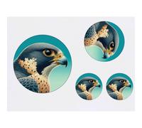 Azeeda 4 x 'Peregrine Falcon Portrait' Temporary Tattoos - Water Resistant, Skin-Safe, Non-Toxic Transfers, Mixed Sizes (TO00091978)