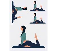 Azeeda 4 x 'Pigeon Yoga Pose' Temporary Tattoos - Water Resistant, Skin-Safe, Non-Toxic Transfers, Mixed Sizes (TO00099628)