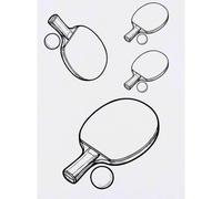 Azeeda 4 x 'Ping Pong Bat & Ball' Temporary Tattoos (TO00109664) | Mixed-Size Water Resistant Skin Safe Transfers for Parties and Costumes