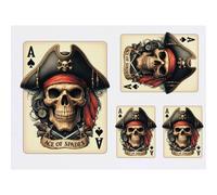 Azeeda 4 x 'Pirate Ace Of Spades' Temporary Tattoos (TO00089612)