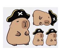 Azeeda 4 x 'Pirate Capybara' Temporary Tattoos (TO00102988)