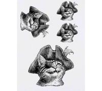 Azeeda 4 x 'Pirate Cat Smiling' Temporary Tattoos (TO00104682)
