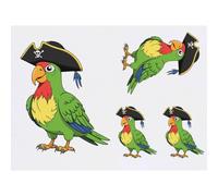 Azeeda 4 x 'Pirate Parrot Tricorn Hat' Temporary Tattoos (TO00098548)