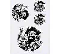 Azeeda 4 x 'Pirate Rum' Temporary Tattoos (TO00103388)