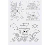 Azeeda 4 x 'Pirate Ship Outline' Temporary Tattoos (TO00104528)
