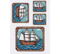 Azeeda 4 x 'Pirate Ship' Temporary Tattoos (TO00101080)
