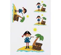 Azeeda 4 x 'Pirate With Treasure' Temporary Tattoos (TO00102786)