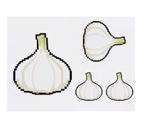 Azeeda 4 x 'Pixel Style Garlic Bulb' Temporary Tattoos - Water Resistant, Skin-Safe, Non-Toxic Transfers, Mixed Sizes (TO00098796)
