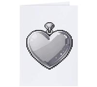 Azeeda 4 x 'Pixel Style Heart-Shaped Pendant' Gift Tags/Labels (GI00131128)