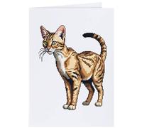 Azeeda 4 x 'Pixel Style Savannah Cat' Gift Tags/Labels (GI00130702)