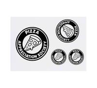 Azeeda 4 x 'Pizza Appreciation Society' Temporary Tattoos - Water Resistant, Skin-Safe, Non-Toxic Transfers, Mixed Sizes (TO00090502)