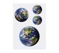 Azeeda 4 x 'Planet Earth' Temporary Tattoos - Water Resistant, Skin-Safe, Non-Toxic Transfers, Mixed Sizes (TO00097332)