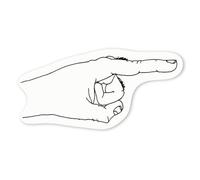 Azeeda 4 x 'Pointing Finger' White Premium Vinyl Decal Stickers - Waterproof, Durable & Easy to Apply - for Car Bumpers, Windows, Bins & More - Small (50mm) (DW00020153)
