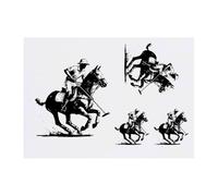 Azeeda 4 x 'Polo Player On Horseback' Temporary Tattoos - Water Resistant, Skin-Safe, Non-Toxic Transfers, Mixed Sizes (TO00093042)