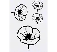 Azeeda 4 x 'Poppy Flower' Temporary Tattoos (TO00099464)
