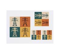 Azeeda 4 x 'Power Transmission Structures' Temporary Tattoos - Water Resistant, Skin-Safe, Non-Toxic Transfers, Mixed Sizes (TO00090284)