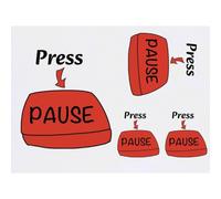 Azeeda 4 x 'Press Pause' Temporary Tattoos (TO00107820)