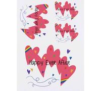 Azeeda 4 x 'Pride Happy Ever After' Temporary Tattoos - Water Resistant, Skin-Safe, Non-Toxic Transfers, Mixed Sizes (TO00102428)