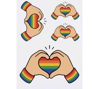 Azeeda 4 x 'Pride Heart Hands' Temporary Tattoos (TO00105670)