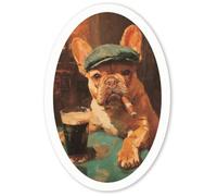 Azeeda 4 x 'Pub French Bulldog ' White Premium Vinyl Decal Stickers - Waterproof, Durable & Easy to Apply - for Car Bumpers, Windows, Bins & More - Small (50mm) (DW00199674)