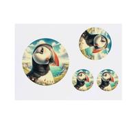 Azeeda 4 x 'Puffin Bird Portrait' Temporary Tattoos - Water Resistant, Skin-Safe, Non-Toxic Transfers, Mixed Sizes (TO00087770)