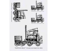 Azeeda 4 x 'Puffing Billy Locomotive' Temporary Tattoos (TO00105248) | Mixed-Size Water Resistant Skin Safe Transfers for Parties and Costumes