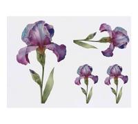 Azeeda 4 x 'Purple Iris Flower ' Temporary Tattoos (TO00102474)