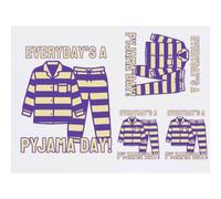 Azeeda 4 x 'Pyjama Day Every Day' Temporary Tattoos - Water Resistant, Skin-Safe, Non-Toxic Transfers, Mixed Sizes (TO00106530)