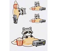 Azeeda 4 x 'Raccoon Watching Movies' Temporary Tattoos (TO00107852)