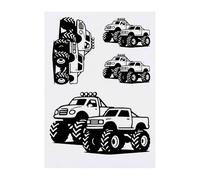 Azeeda 4 x 'Racing Monster Trucks' Temporary Tattoos - Water Resistant, Skin-Safe, Non-Toxic Transfers, Mixed Sizes (TO00088220)