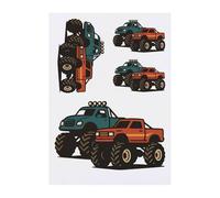 Azeeda 4 x 'Racing Monster Trucks' Temporary Tattoos - Water Resistant, Skin-Safe, Non-Toxic Transfers, Mixed Sizes (TO00088224)