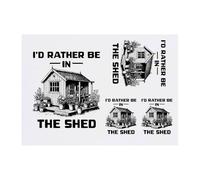 Azeeda 4 x 'Rather Be In The Shed' Temporary Tattoos - Water Resistant, Skin-Safe, Non-Toxic Transfers, Mixed Sizes (TO00093046)