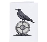 Azeeda 4 x 'Raven on Viking Shield' Gift Tags/Labels (GI00131878)