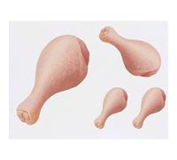 Azeeda 4 x 'Raw Chicken Drumstick For Cooking' Temporary Tattoos - Water Resistant, Skin-Safe, Non-Toxic Transfers, Mixed Sizes (TO00092746)