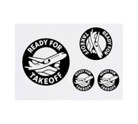 Azeeda 4 x 'Ready For Takeoff' Temporary Tattoos - Water Resistant, Skin-Safe, Non-Toxic Transfers, Mixed Sizes (TO00089178)