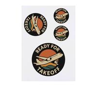 Azeeda 4 x 'Ready For Takeoff' Temporary Tattoos - Water Resistant, Skin-Safe, Non-Toxic Transfers, Mixed Sizes (TO00089180)