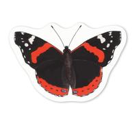 Azeeda 4 x 'Red Admiral Butterfly' Stickers - White, 5cm (DW00028545)