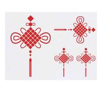 Azeeda 4 x 'Red Chinese Knotting' Temporary Tattoos (TO00105728)