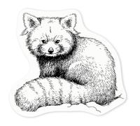 Azeeda 4 x 'Red Panda Portrait' Clear Premium Vinyl Decal Stickers - Waterproof, Durable & Easy to Apply - for Car Bumpers, Windows, Bins & More - Small (50mm) (DC00150348)