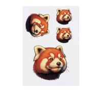 Azeeda 4 x 'Red Panda Portrait' Temporary Tattoos - Water Resistant, Skin-Safe, Non-Toxic Transfers, Mixed Sizes (TO00096186)