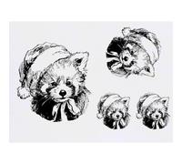 Azeeda 4 x 'Red Panda Wearing Santa Hat' Temporary Tattoos - Water Resistant, Skin-Safe, Non-Toxic Transfers, Mixed Sizes (TO00094558)