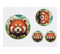 Azeeda 4 x 'Red Tree Panda Portrait' Temporary Tattoos - Water Resistant, Skin-Safe, Non-Toxic Transfers, Mixed Sizes (TO00094218)