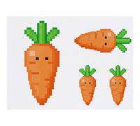 Azeeda 4 x 'Retro Gaming Style Carrot' Temporary Tattoos (TO00097478)