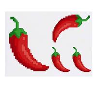 Azeeda 4 x 'Retro Gaming Style Chilli' Temporary Tattoos (TO00097470)