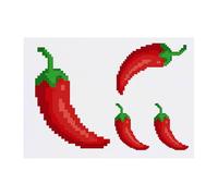 Azeeda 4 x 'Retro Gaming Style Chilli' Temporary Tattoos - Water Resistant, Skin-Safe, Non-Toxic Transfers, Mixed Sizes (TO00097470)