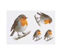 Azeeda 4 x 'Robin On Snowy Branch' Temporary Tattoos (TO00092864)