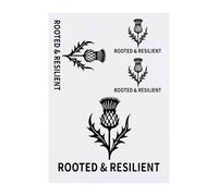 Azeeda 4 x 'Rooted and Resilient Thistle' Temporary Tattoos - Water Resistant, Skin-Safe, Non-Toxic Transfers, Mixed Sizes (TO00088506)