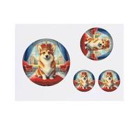 Azeeda 4 x 'Royal Welsh Corgi' Temporary Tattoos - Water Resistant, Skin-Safe, Non-Toxic Transfers, Mixed Sizes (TO00089632)