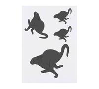 Azeeda 4 x 'Running Scared Cat' Temporary Tattoos - Water Resistant, Skin-Safe, Non-Toxic Transfers, Mixed Sizes (TO00087296)