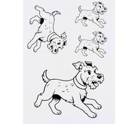 Azeeda 4 x 'Running Schnauzer Dog' Temporary Tattoos - Water Resistant, Skin-Safe, Non-Toxic Transfers, Mixed Sizes (TO00102906)